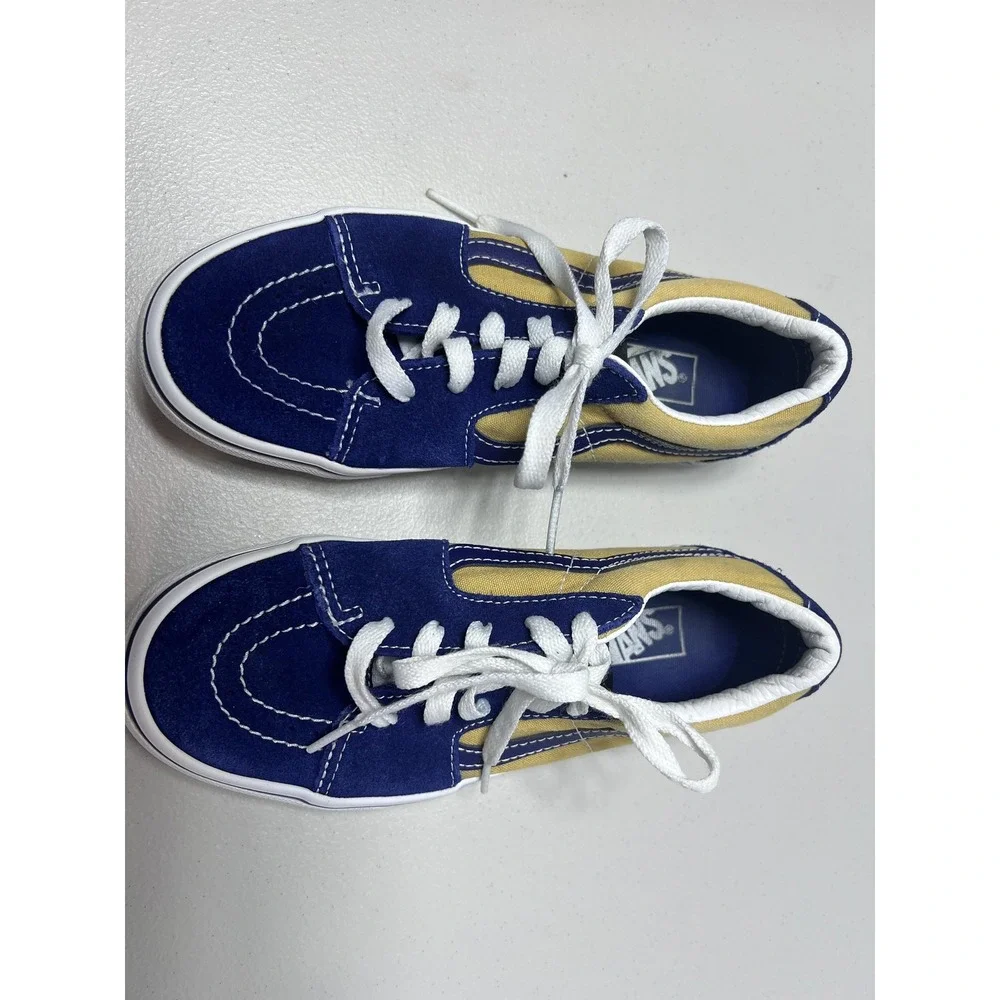Vans‎ Old Skool Shoes Youth Size 3 Blue Yellow Colorblock Skateboarding Casual